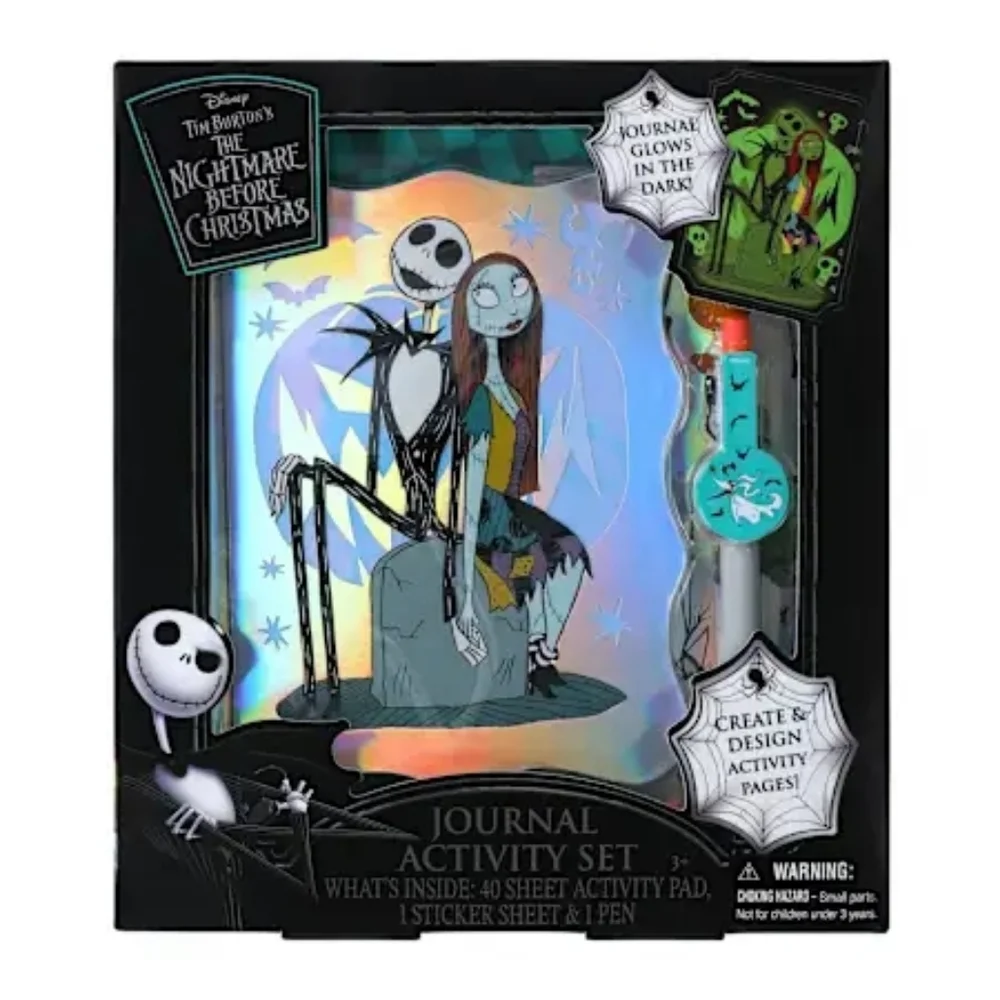 Disney The Nightmare Before Christmas Glow Journal Set NIB